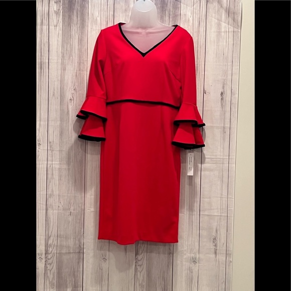 SHELBY & PALMER red dress / size 6 - Picture 2 of 7